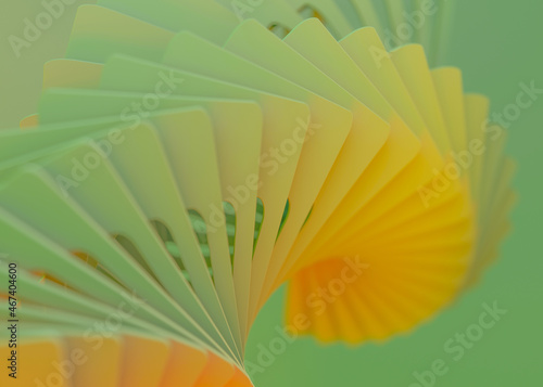 Geometric orange background with different color tones. 3D illustration