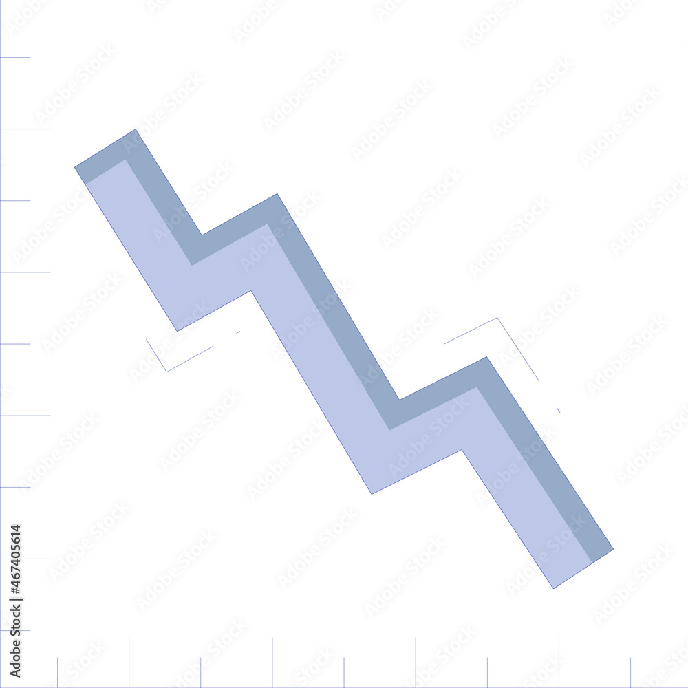 big data icon decrease and bar chart big data icon decrease and bar chart