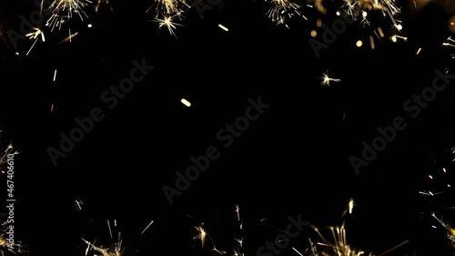 Frame of firework sparklers in slow motion