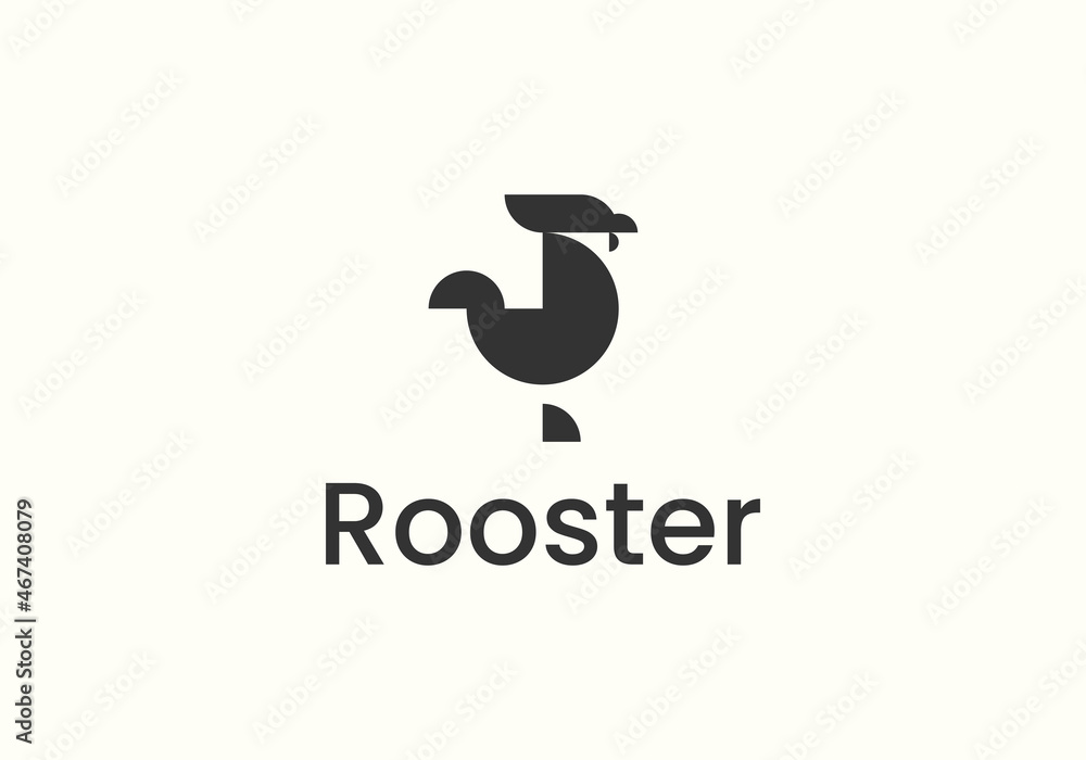 Obraz premium Rooster logo design vector illustration 