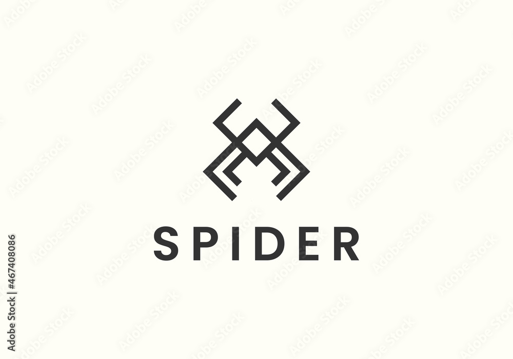 Jumping spider line icon, outline vector sign, Symbol, logo