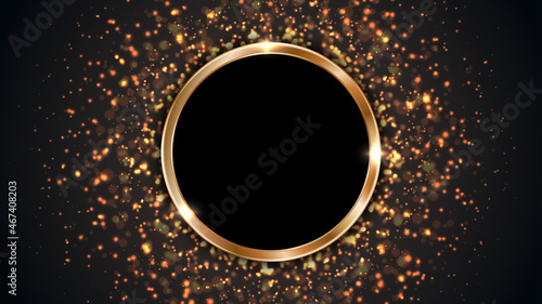 Luxury elegant background with shiny gold circle element.