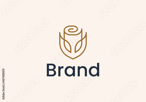 line art outline minimalist rose flower logo design.
