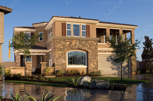 New Home with landscaping housing project © fshortphotos