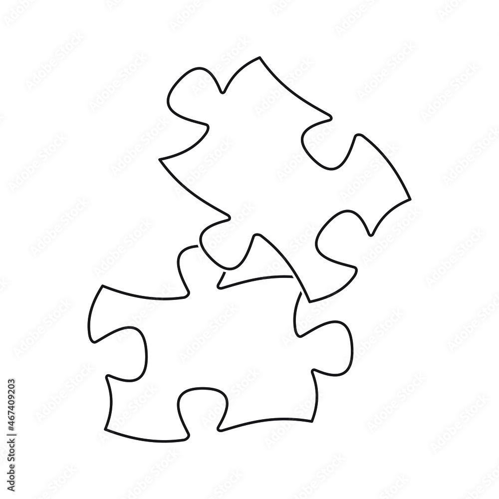 Puzzles outline vector, isolated white background Puzzles outline vector, isolated white background