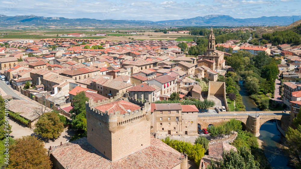 aerial view of ezcaray town, Spain