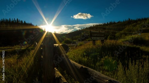 Time Lapse Shot Of Rio Grande National Forest Against Cloudy Sky During Sunset - Creede, Colorado photo