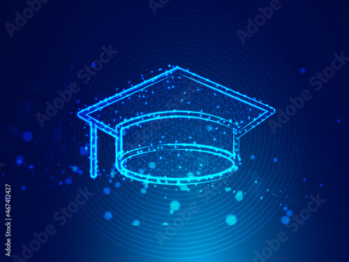 2d illustration law graduation hat with background 