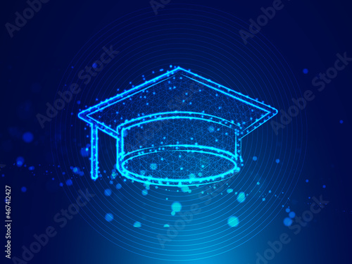 Obraz na plátně 2d illustration law graduation hat with background