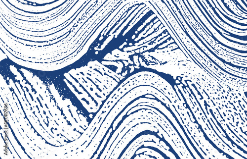Grunge texture. Distress indigo rough trace. Ecsta