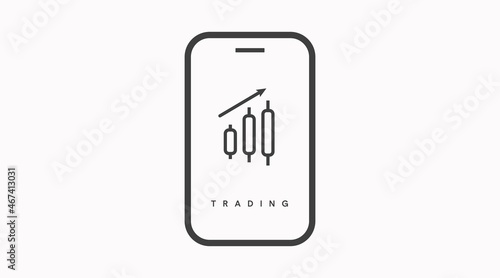 Smartphone Trading Icon. Vector isolated editable flat illustration