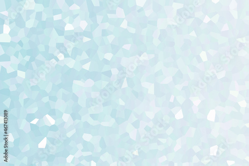 Delicate, soft, blurred mosaic crystal geometric shape texture background gradient pastel blue white color.