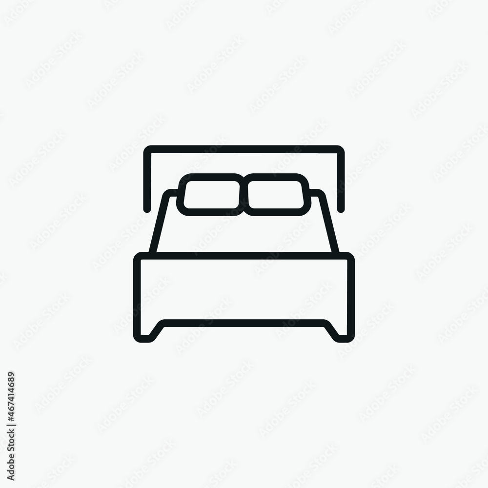 Bed Bedroom Furniture vector icon