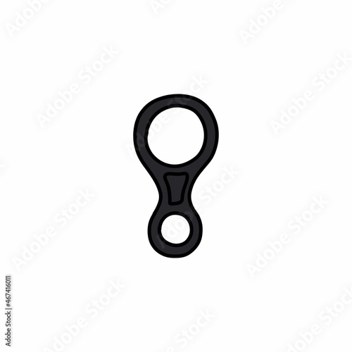 figure eight for climbing doodle icon, vector color line illustration