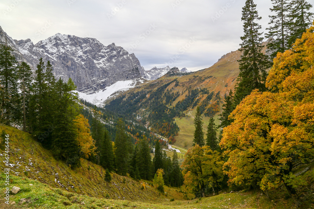 Grosser Ahornboden in the Karwendel mountains in Tirol in Austria