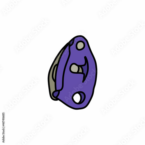 grigri climbing doodle icon, vector color line illustration