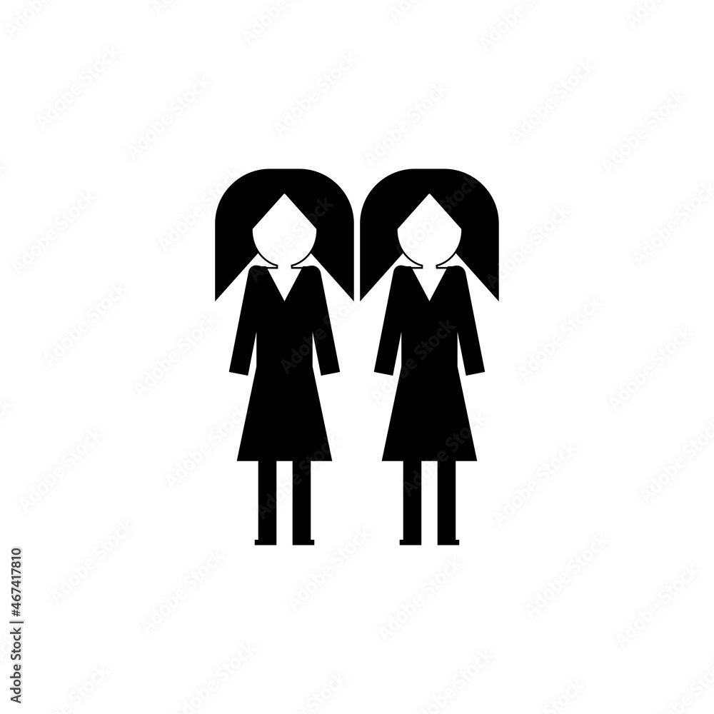The sign of two women. Gemini sign illustration