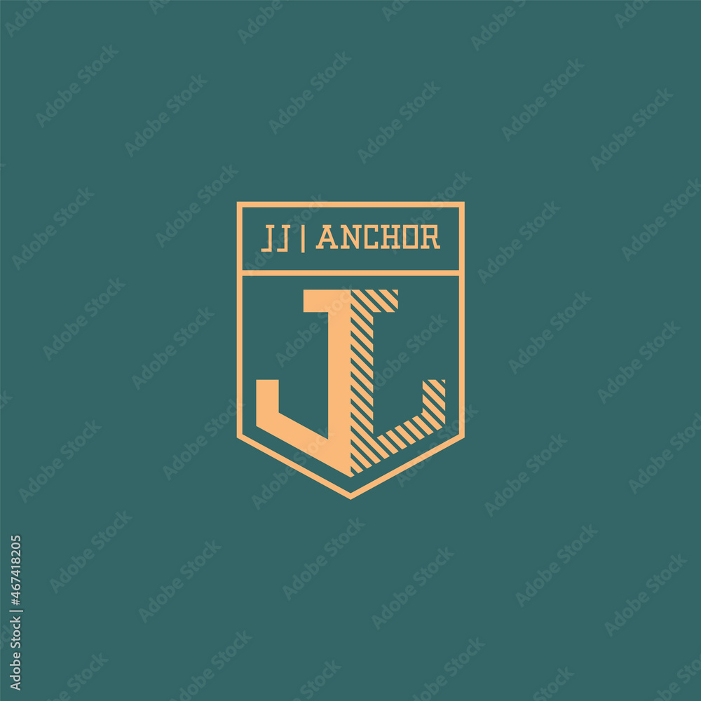 JJ anchor. Logo template. JJ anchor. Logo template.