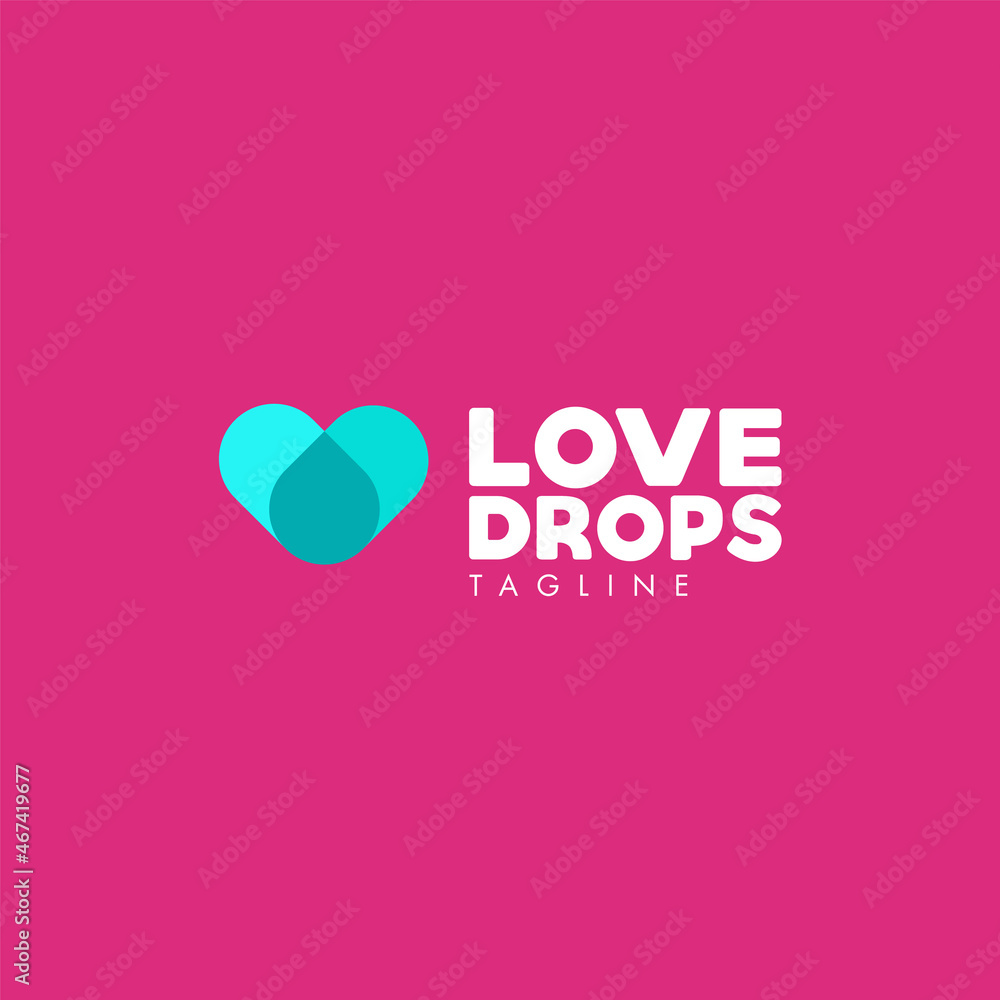 Love drops. Logo template.