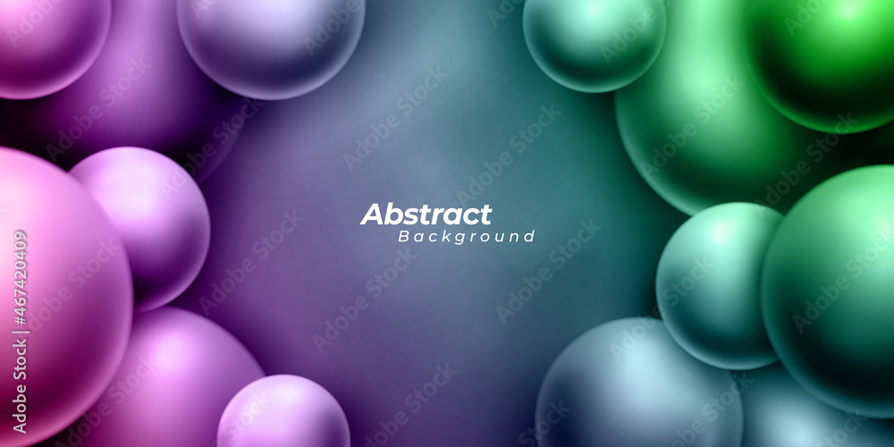 Abstract trendy background with dynamic 3d spheres. Vector illustration ...