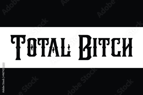 Total Bitch Hand lettering. Icon of a message. Vector image photo