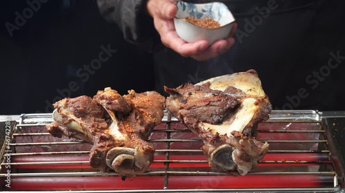 Electric stove roasted pork scapula photo