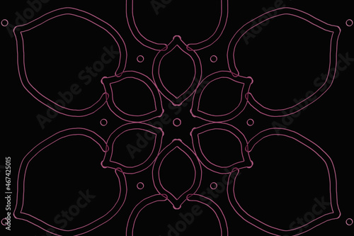 Pink flower outline Mandala  background.
