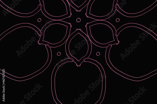 Pink flower outline Mandala  background.