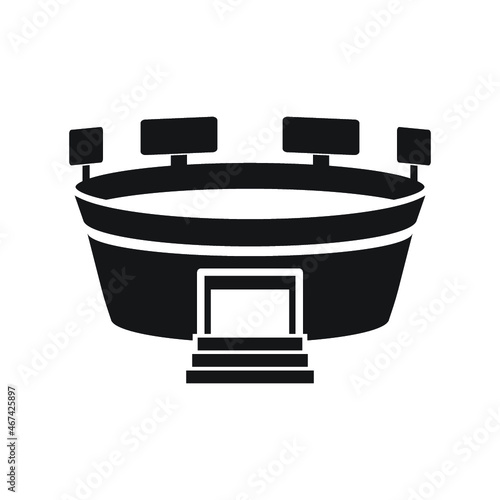 Stadium icon in black style isolated on white background.