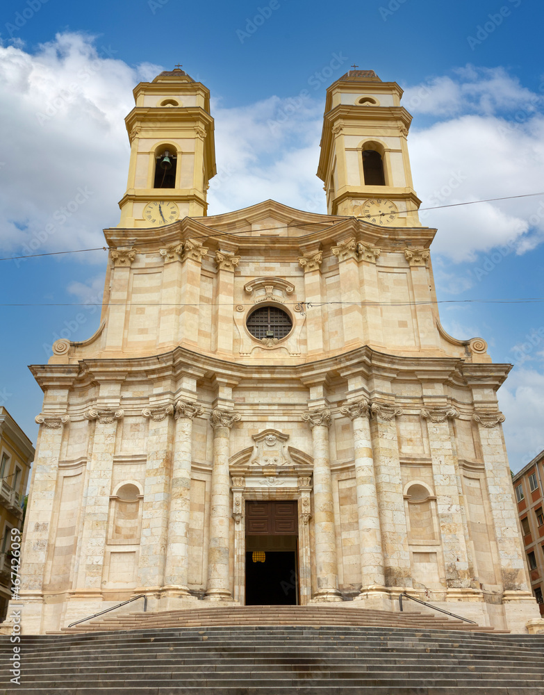 Facade of the Sant'Anna church in Cagliari, Italy