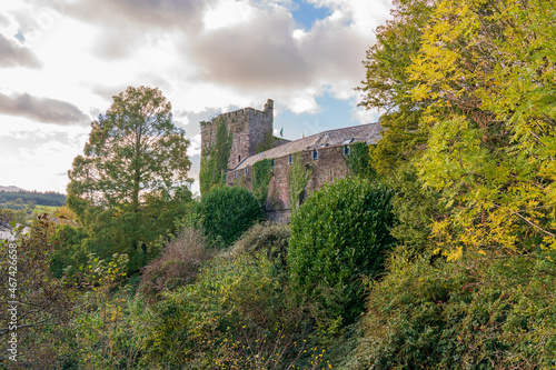 historic castle tower at Brecon Powys Wales UK photo