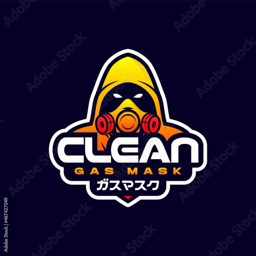 illustration for gas mask suit for e-sport gamer