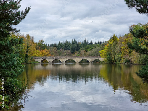 Bridge across Virginia Water Lake in Windsor Great Park, England