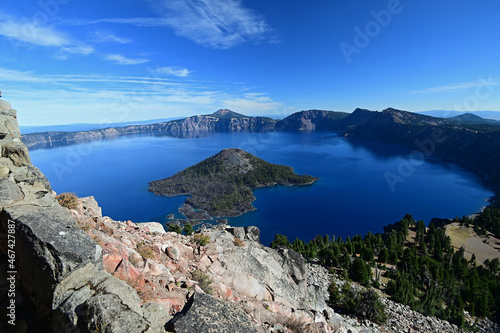 Wizard Island in Crater Lake National Park  Oregon