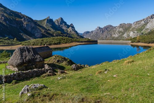 View of the Lake of the Valley in the Somiedo natural park in Asturias.  photo