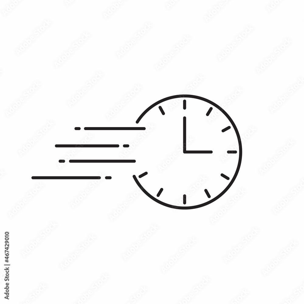 fast clock icon over white background, line style fast clock icon over white background, line style