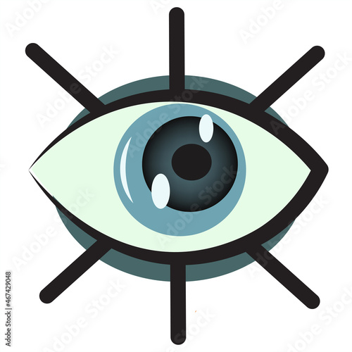 Mystical observant eye. All-seeing eye. Abstract minimalist hand drawn vector illustration close up. An attentive look. Beautiful isolated design in trendy minimal style.