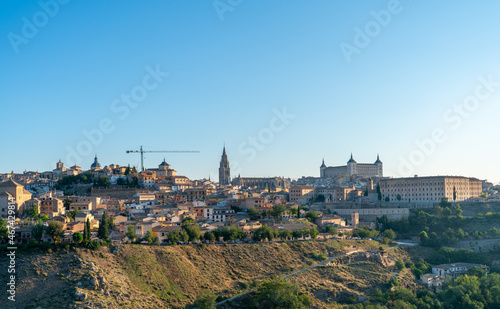 View of the Alcazar of Toledo and Cathedral at Sunrise