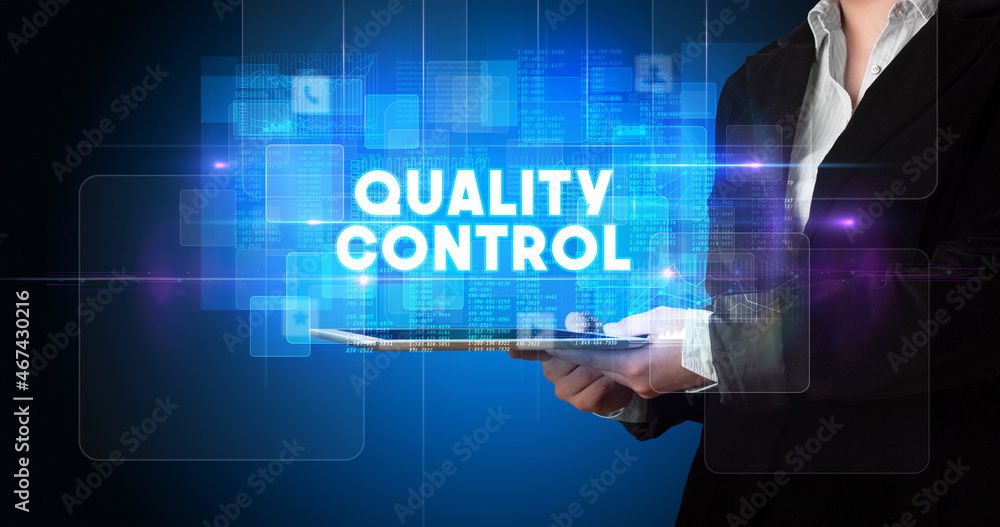 Person holding tablet, technology concept Person holding tablet, technology concept