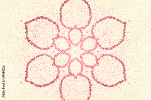 Pink flower outline Mandala background.
