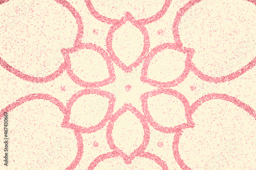 Pink flower outline Mandala background.