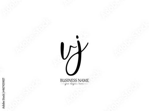 Letter VJ Logo, New Handwriting VJ v j Signature Logo Template Vector For all Kind Of Use photo