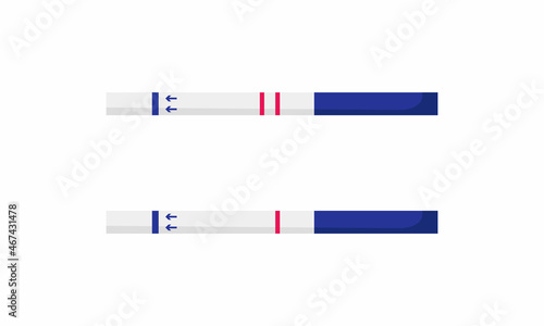 Positive and negative pregnancy tests isolated on white background. Vector illustration