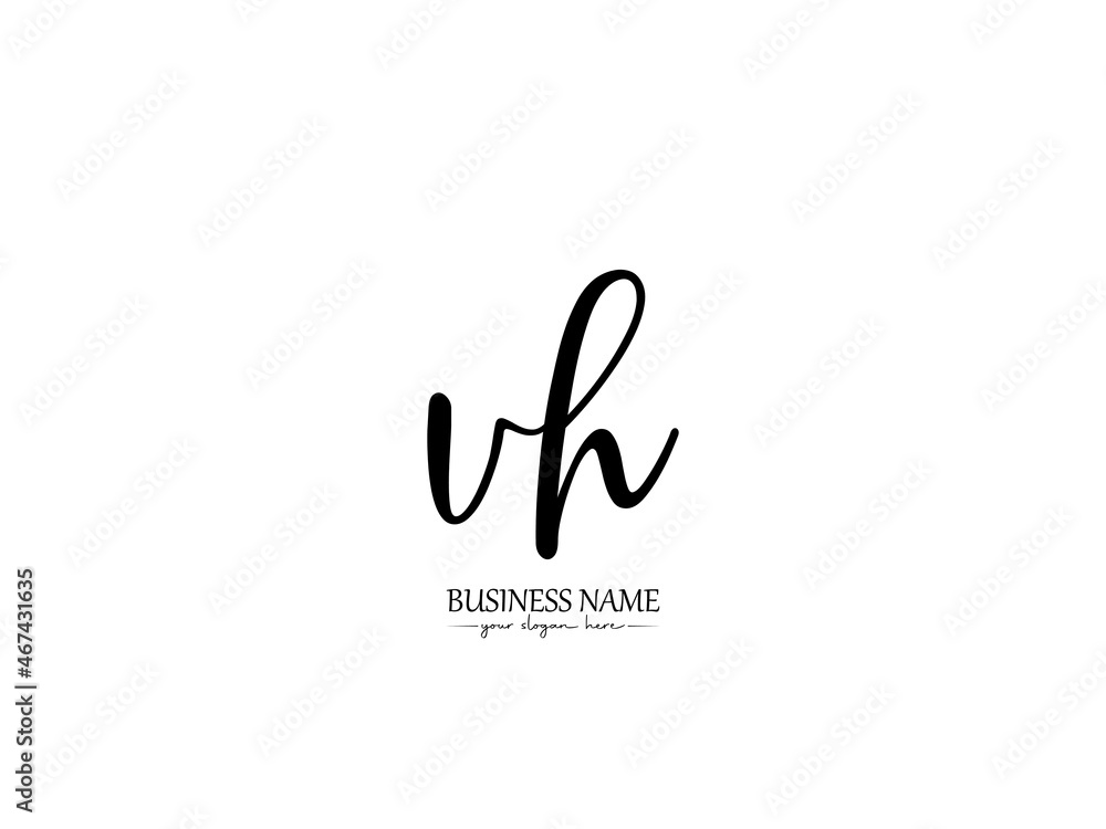 Letter VH Logo, New Handwriting VH v h Signature Logo Template Vector ...