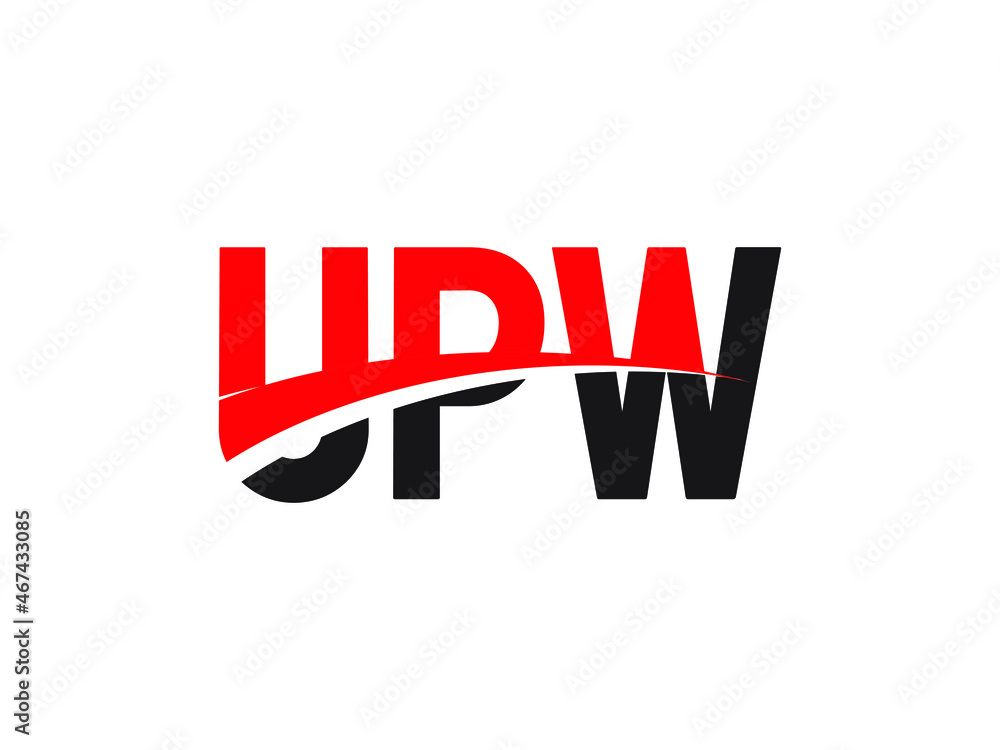 UPW Letter Initial Logo Design Vector Illustration