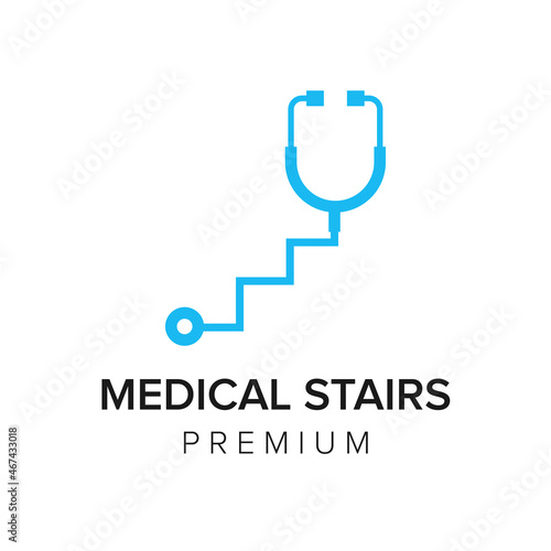 Medical stairs logo icon vector template