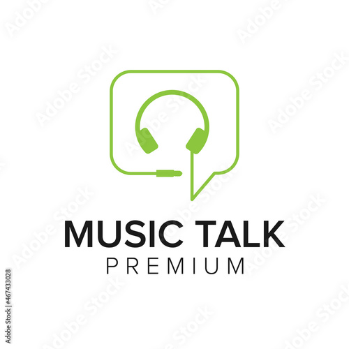Music Talk Logo Icon Vector Template