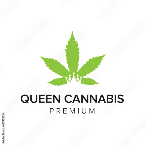
queen cannabis logo icon vector template