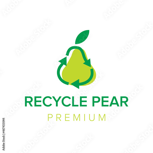 recycle pear logo icon vector template