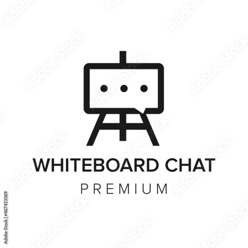 whiteboard chat logo icon vector template